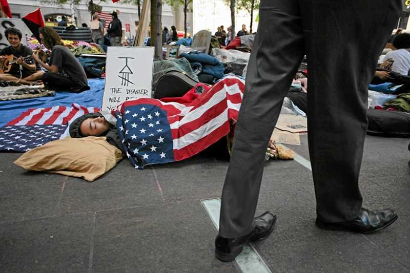 Occupy Wall Street w 2011 roku. Już wtedy biznesmeni nie przejmowali się Oburzonymi