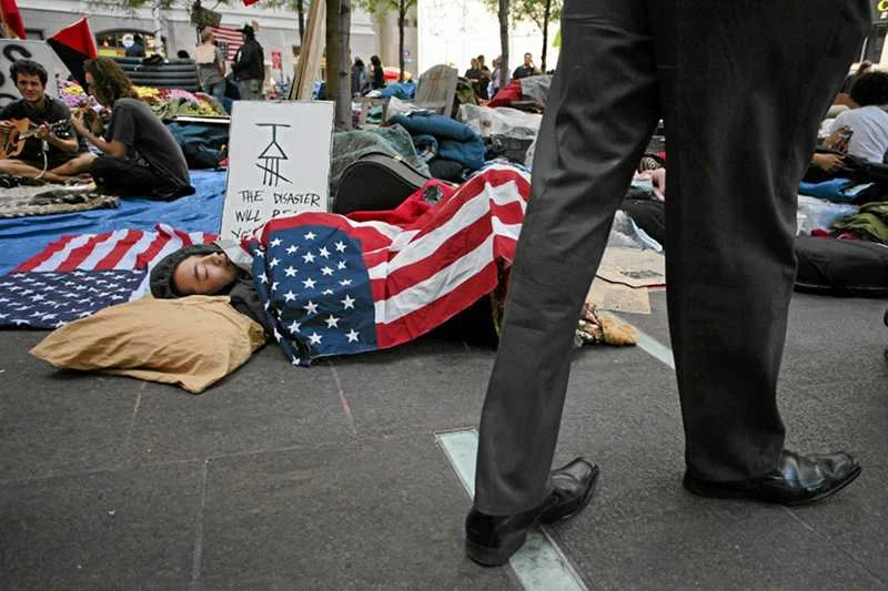Occupy Wall Street w 2011 roku. Już wtedy biznesmeni nie przejmowali się Oburzonymi