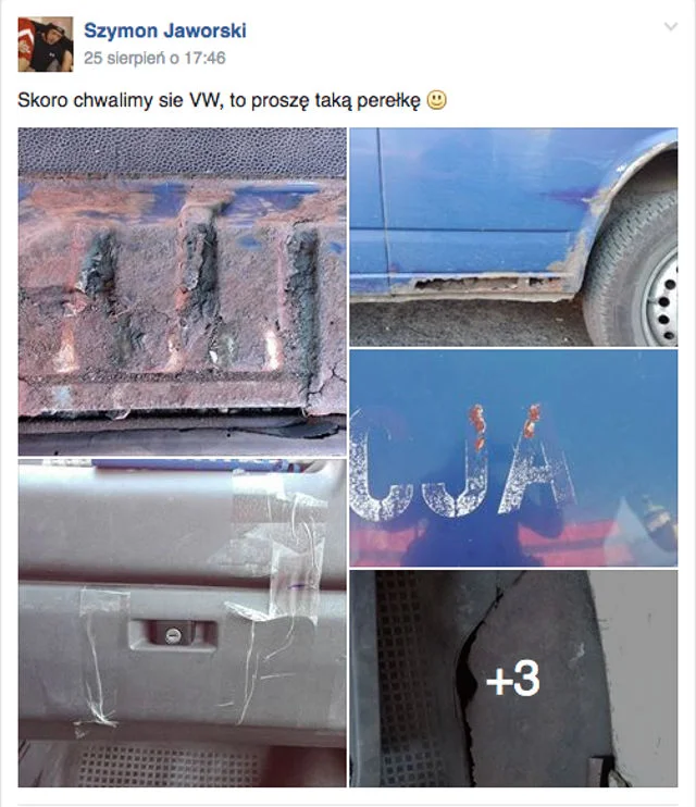 Zdjęcia policyjnego transportera pokazują samochód, którego stan techniczny pozostawia wiele do życzenia.