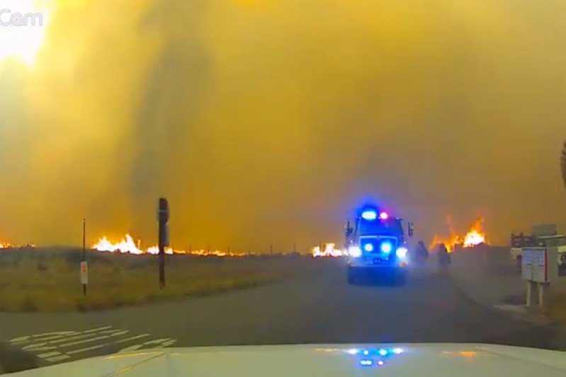 Pożary i upały w USA wywołały firenado w Kalifornii.