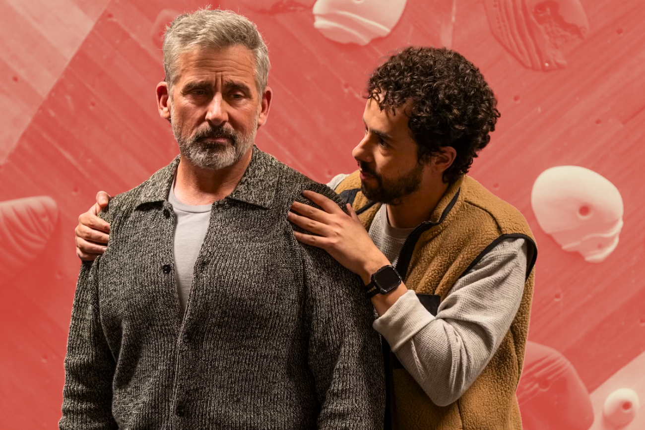 Steve Carrel i Ramy Youssef w "Mountainhead"