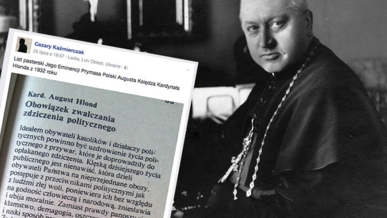 Przesłanie Prymasa Polski z 1932 roku jak ulał pasuje do współczesnej Polski