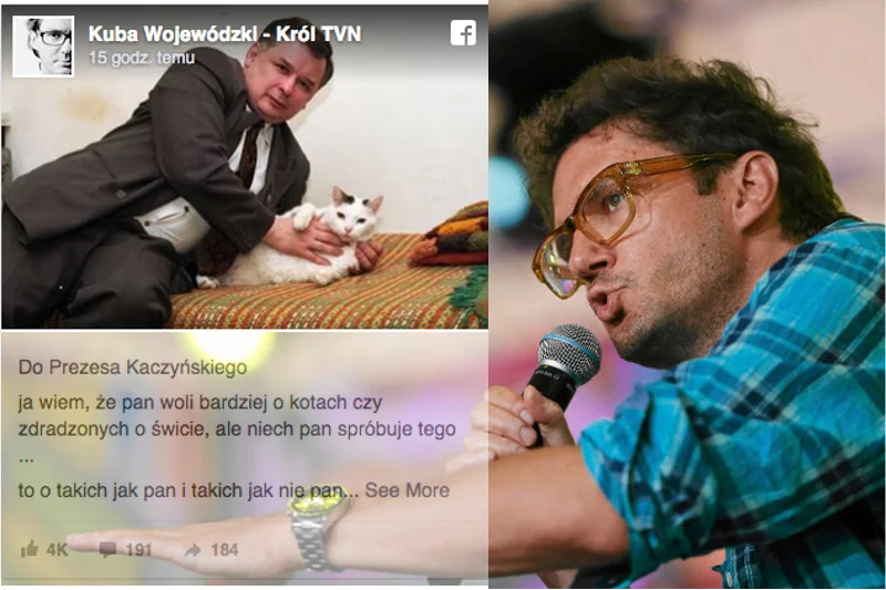 Kuba Wojewódzki zadedykował Jarosławowi Kaczyńskiemu wiersz polskiego poety.
