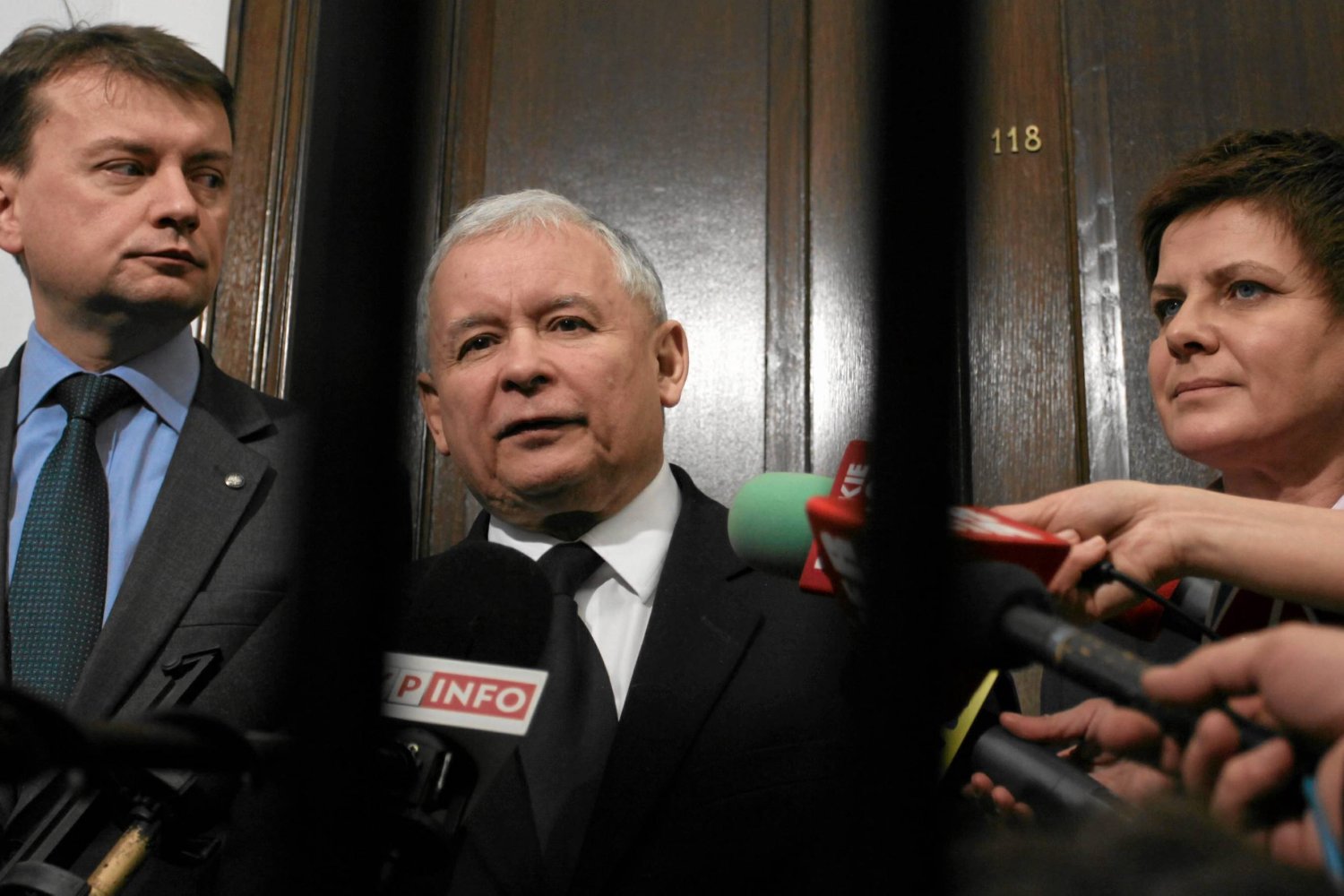 Mariusz Błaszczak, Jarosław Kaczyński i Beata Szydło