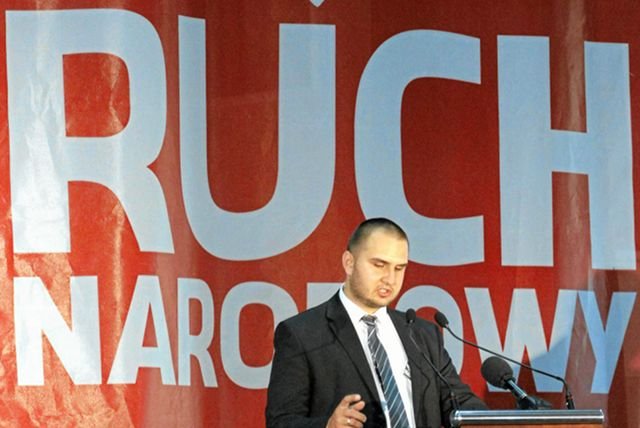 Lider ONR Robert Holocher podczas I Kongresu Ruchu Narodowego