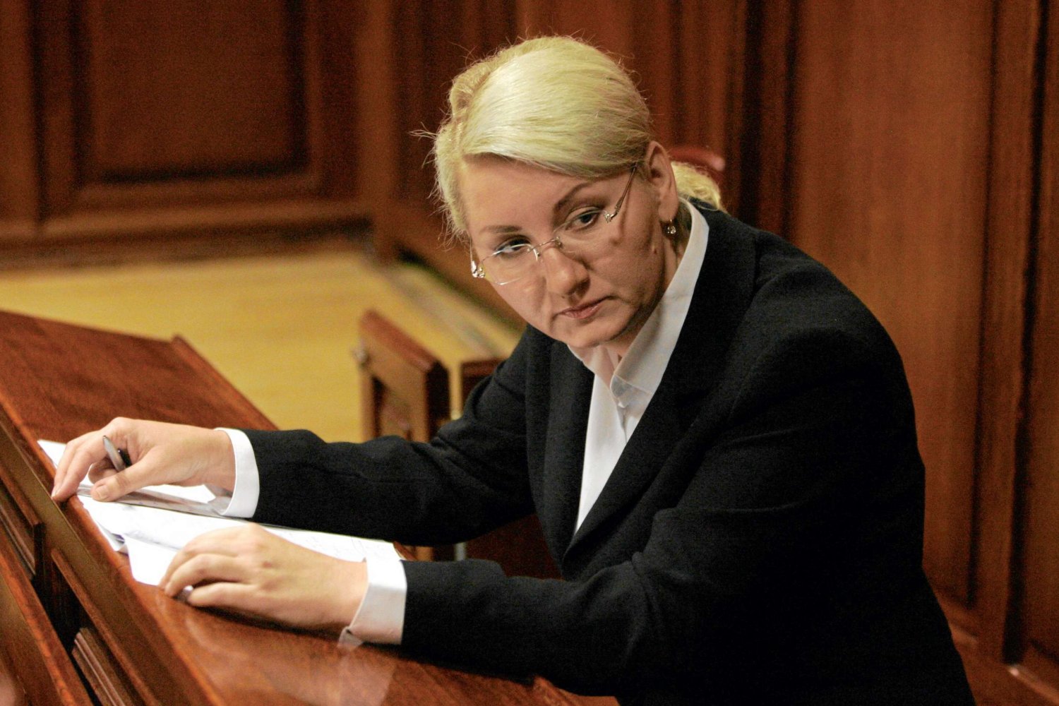 Beata Sawicka na rozprawie sądowej