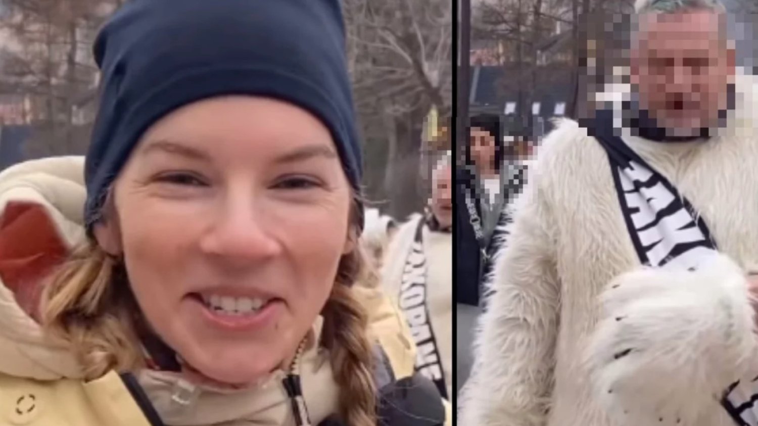 Kim jest mężczyzna w stroju białego misia, który spowodował, że nagranie Hanny Turnau zrobiło furorę w sieci?