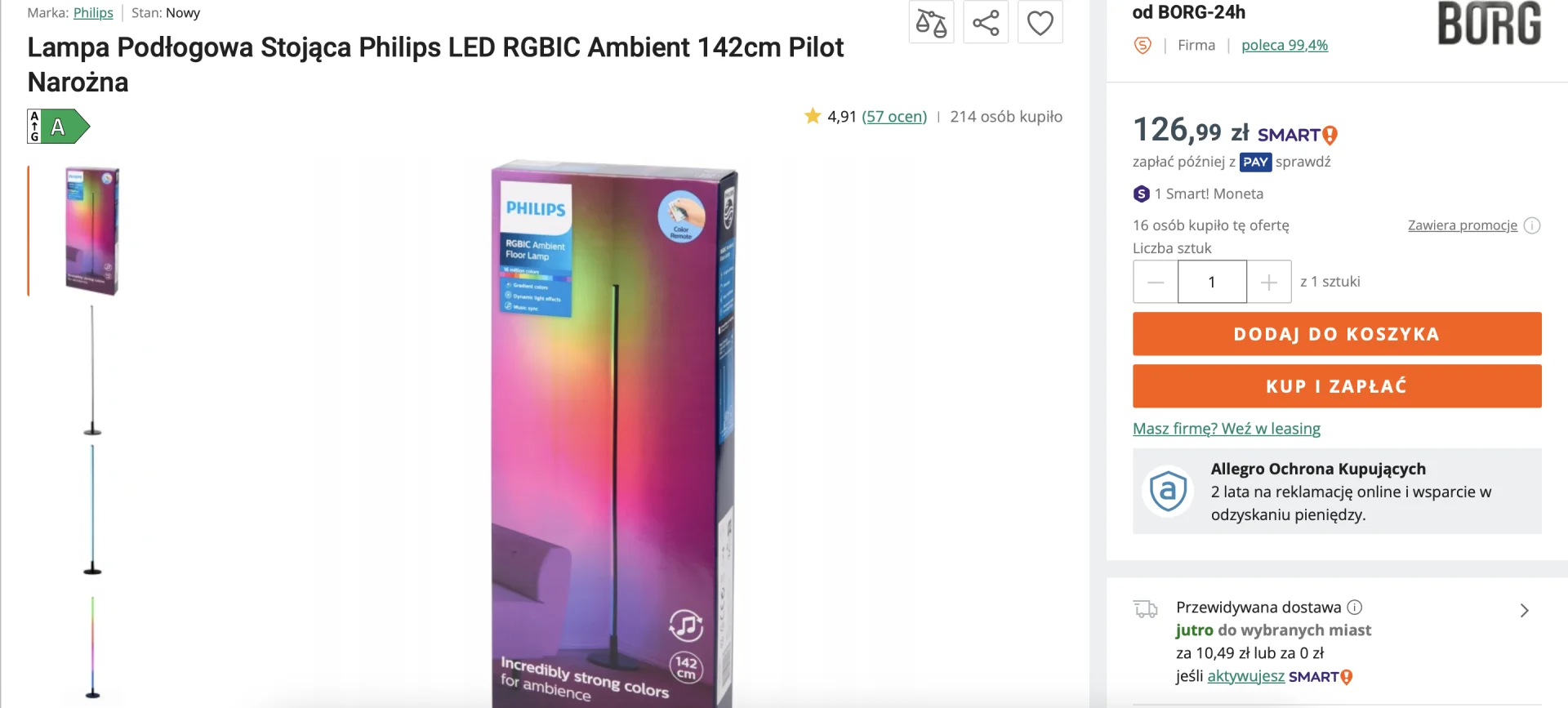 Action wyprzedaje Philips za 69,99 zł. Ta lampa "tańczy" w rytm muzyki i miesza kolory Allegro