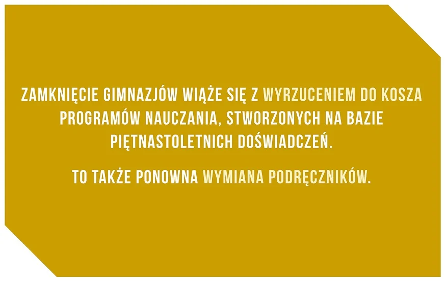 Programy nauczania, wypracowane na bazie 15-letnich doświadczeń, zostaną wyrzucone do kosza