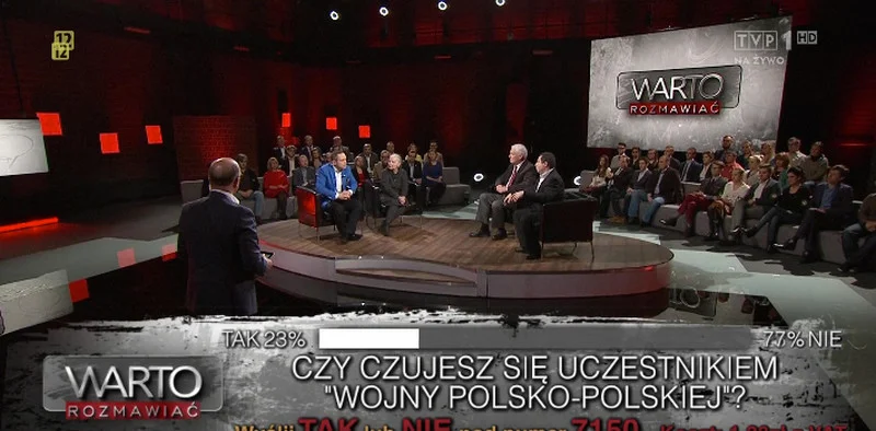 Zrzut ekranu z programu Jana Pospieszalskiego "Warto rozmawiać"