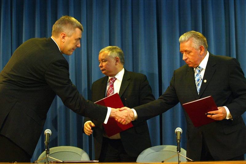 Roman Giertych, Jarosław Kaczyński, Andrzej Lepper