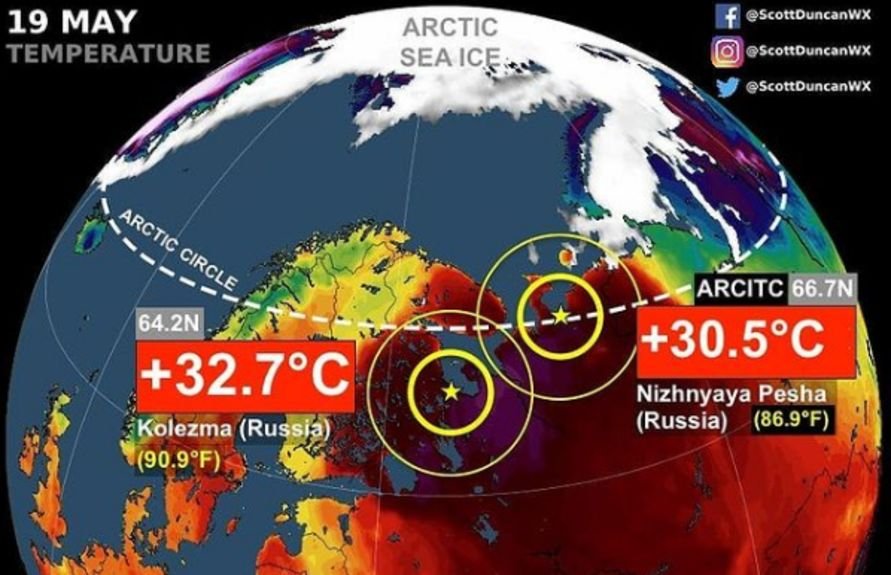 Anomalie pogodowe na Syberii, Arktyce i Alasce. Fala upałów i pożary [FOTO]