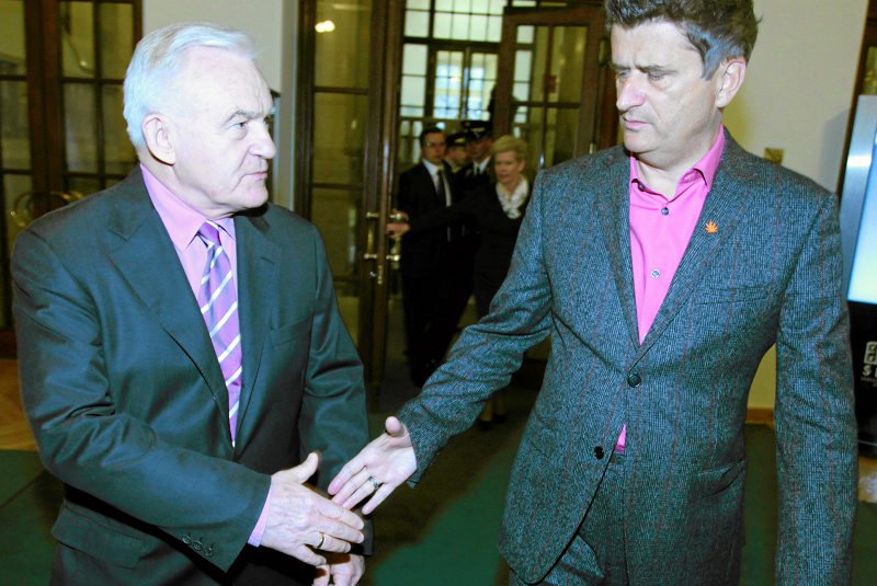 Leszek Miller z SLD i Janusz Palikot.