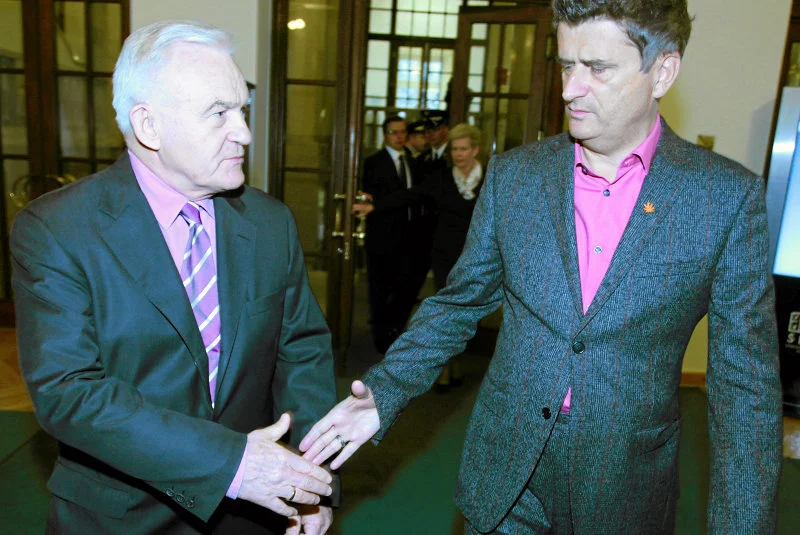 Leszek Miller z SLD i Janusz Palikot.