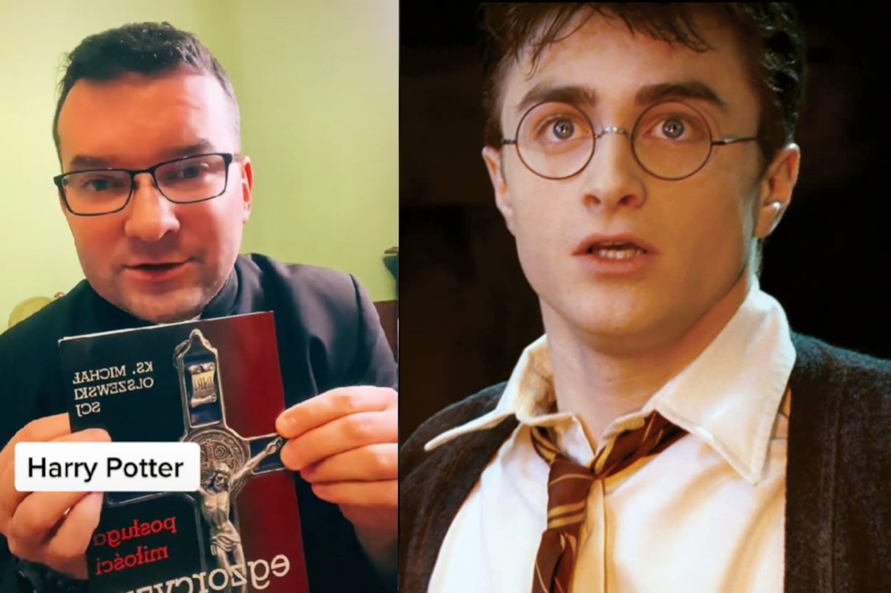 Ksiądz Piotr straszy "Harrym Potterem".