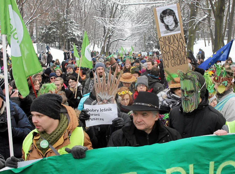 W Warszawie odbył się "marsz entów". Był to protest przeciwko wycince 400 tys. drzew w Puszczy Białowieskiej