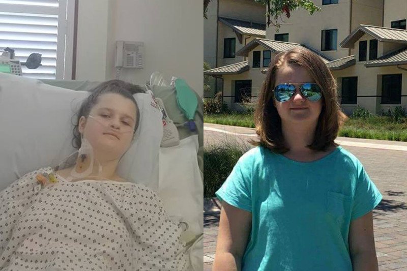 Julka w szpitalu – tę operację w USA udało się przeprowadzić dzięki wsparciu 111 tys. darczyńców. Obok – już po operacji.