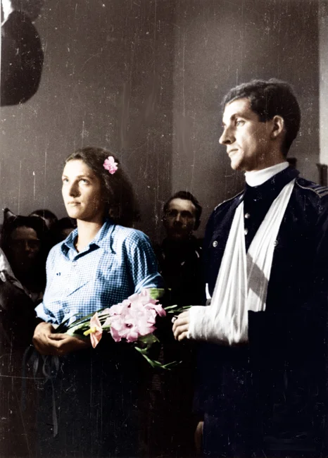 Ślub  Alicji Treutler i Bolesława Biegi "Pałąka", 13 sierpnia 1944 roku
