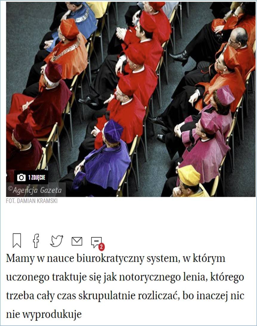 Ten obrazek to jest początek artykułu w Gazecie Wyborczej. Bardzo a propos tego wpisu...