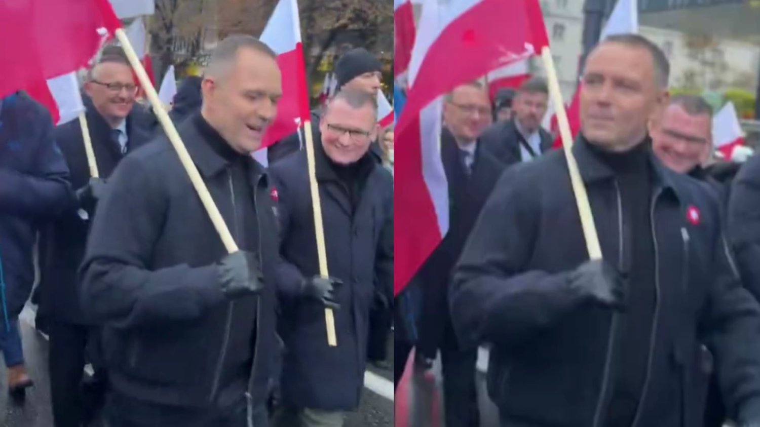 Karol Nawrocki na Marszu Niepodległości Karol Nawrocki na Marszu Niepodległości