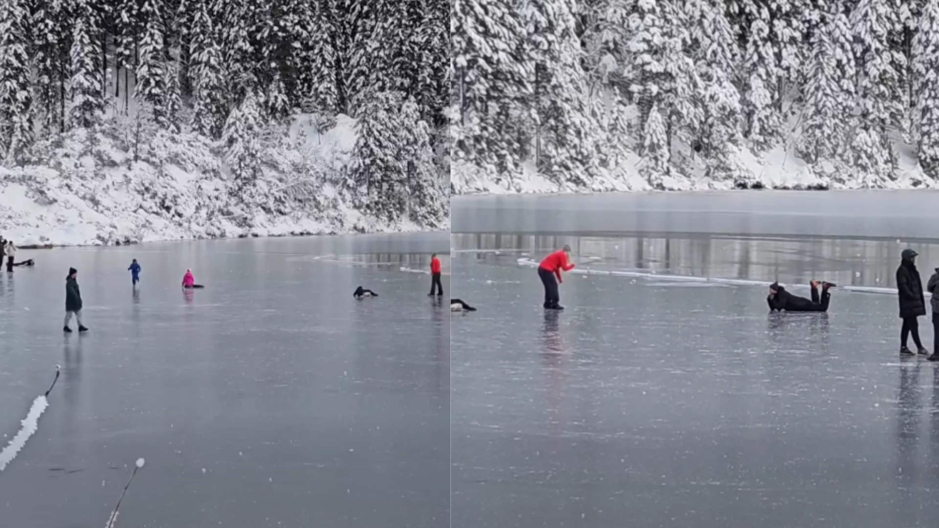 Turyści zrobili ślizgawkę na Morskim Oku. Sami proszą się o tragedię