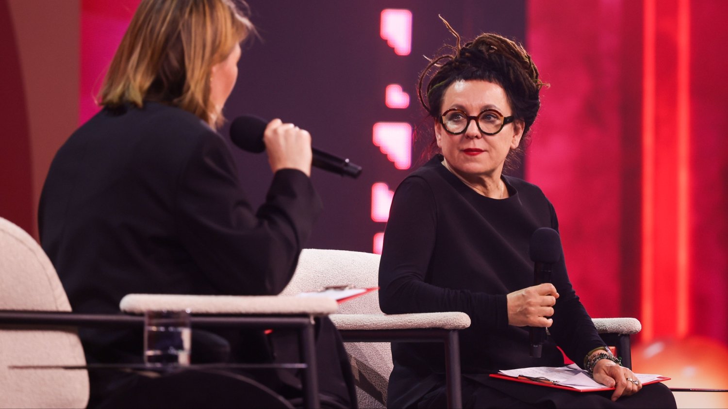 Olga Tokarczuk na wydarzeniu Impact.