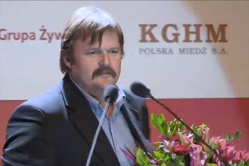 Jerzy Jurecki jako Dziennikarz Roku na gali Press