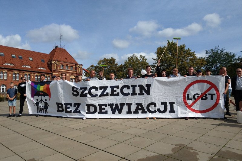 Młodzież Wszechpolska planowała dziś odkażać ulice Szczecina z ideologii LGBT.