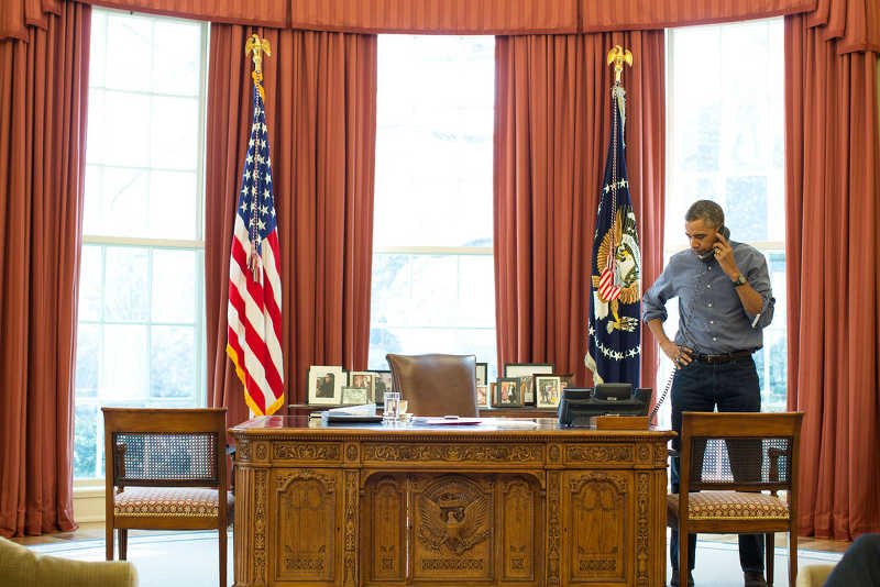 Barack Obama znowu rozmawiał z Władimirem Putinem (zdjęcie z ich poprzedniej rozmowy z 1 marca).