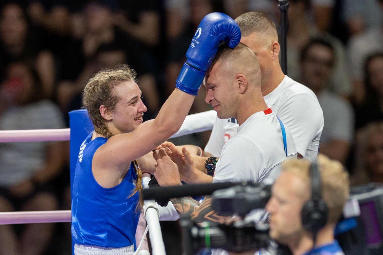 Julia Szeremeta i jej trener Tomasz Dylak.