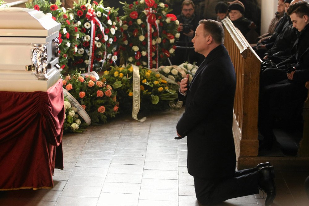 Prezydent Andrzej Duda wziął udział w uroczystościach pogrzebowych Łukasza Urbana, kierowcy ciężarówki i ofiary zamachu w Berlinie.