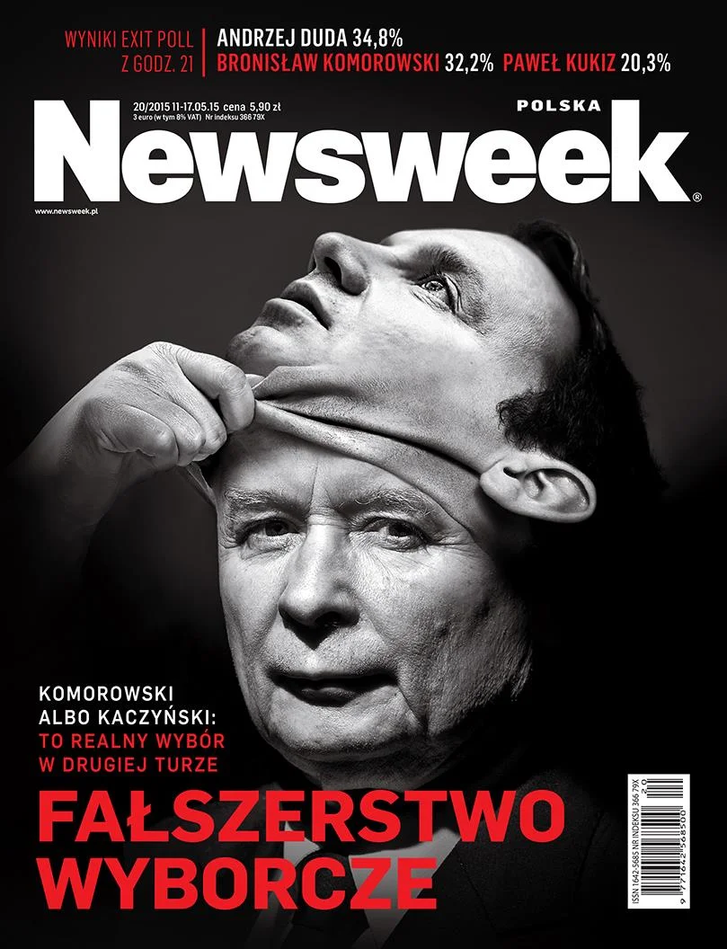 Okładka tygodnika "Newsweek" z czasu kampanii wyborczej 2015.