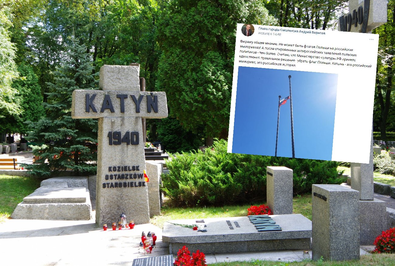 Stanowczy odwet Rosjan za pomoc Ukrainie. W Katyniu zdjęto polską flagę