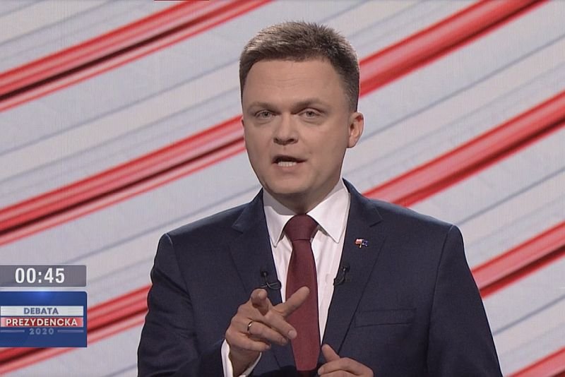 Szymon Hołownia podczas debaty prezydenckiej w TVP zapowiedział post na Facebooku, w którym pokazał sondaże wyborcze zamówione w czterech niezależnych ośrodkach. Szymon Hołownia podczas debaty prezydenckiej w TVP zapowiedział post na Facebooku, w którym pokazał sondaże wyborcze zamówione w czterech niezależnych ośrodkach.