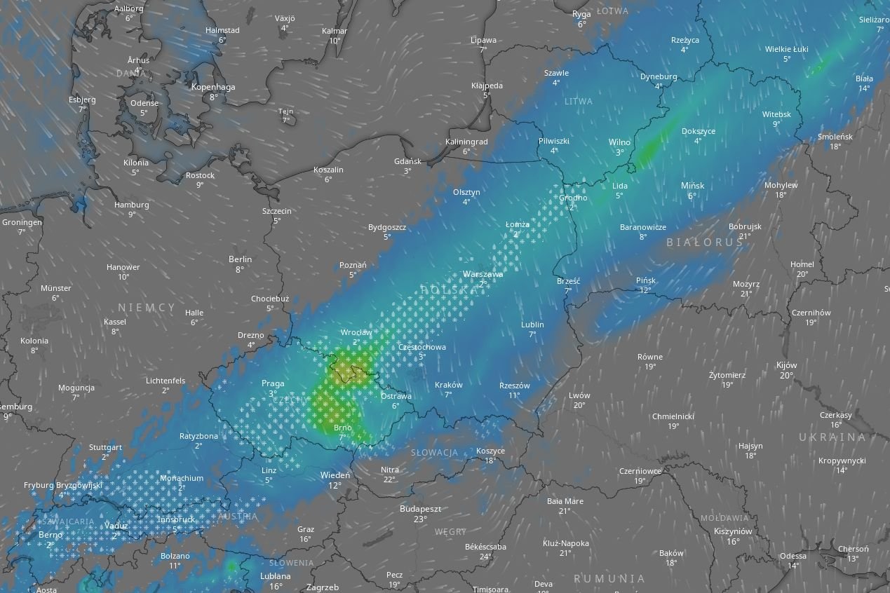Pogoda załamie się z poniedziałku na wtorek (11/12 maja)