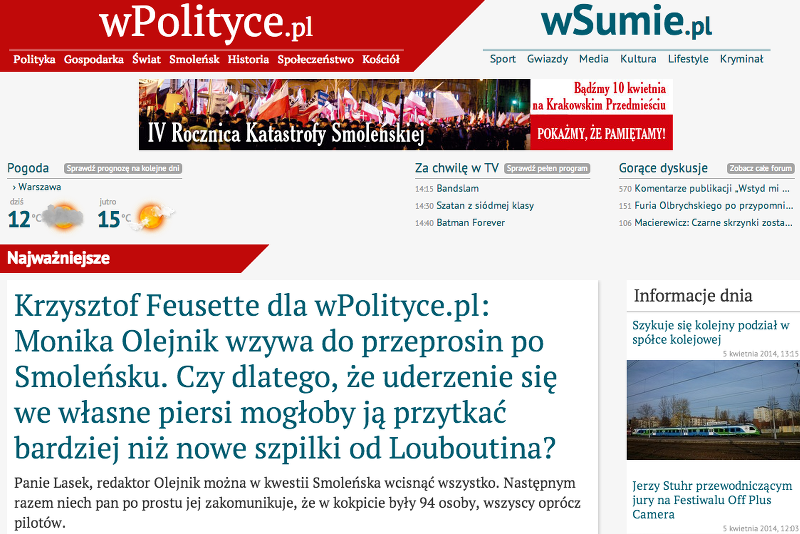 Główna strona prawicowego serwisu braci Karnowskich