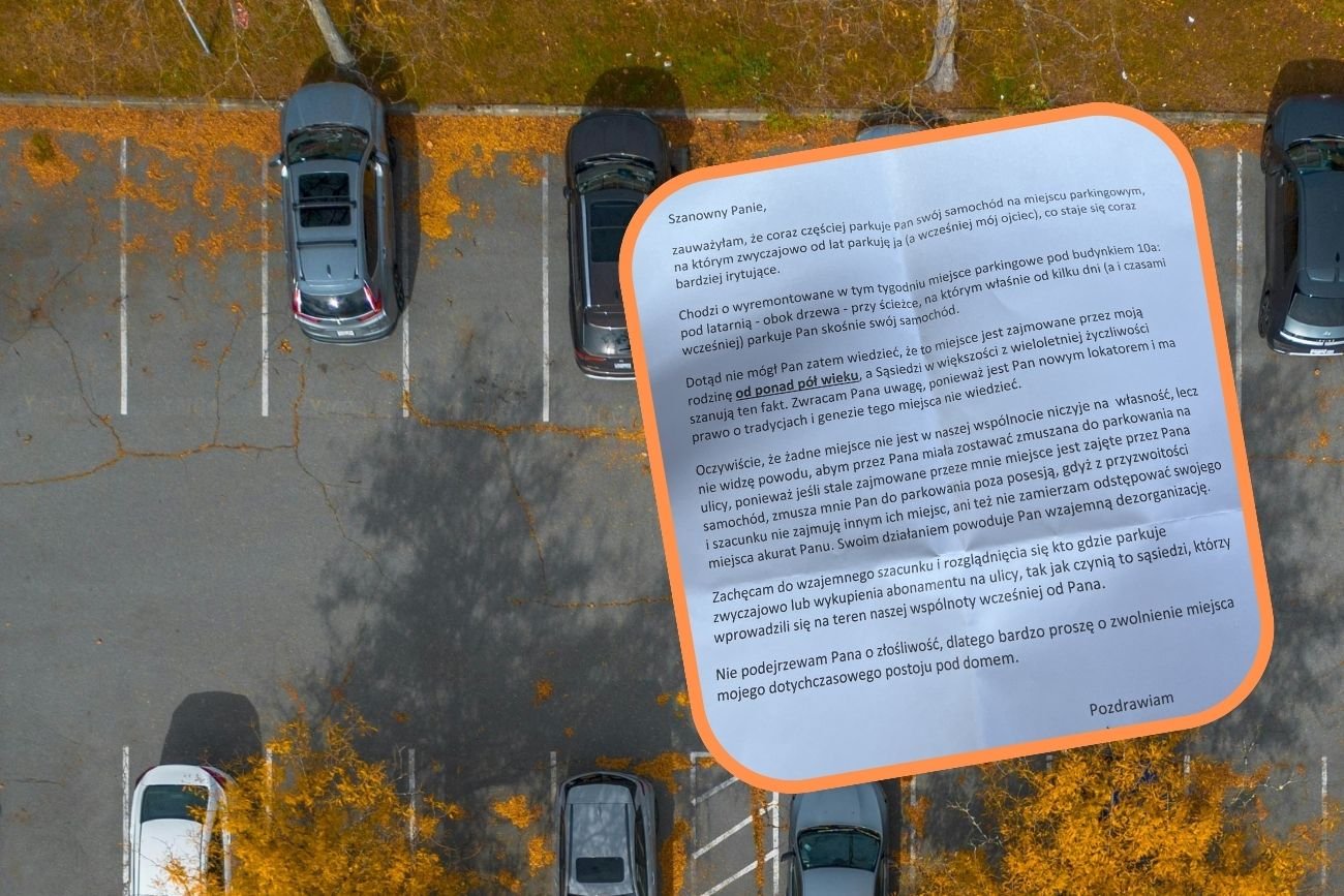 Dostał list z wytłumaczenie, że nie powinien parkować na miejscu zajmowanym przez rodzinę sąsiadki "od pół wieku"