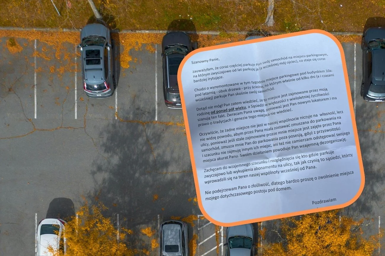 Dostał list z wytłumaczenie, że nie powinien parkować na miejscu zajmowanym przez rodzinę sąsiadki "od pół wieku"