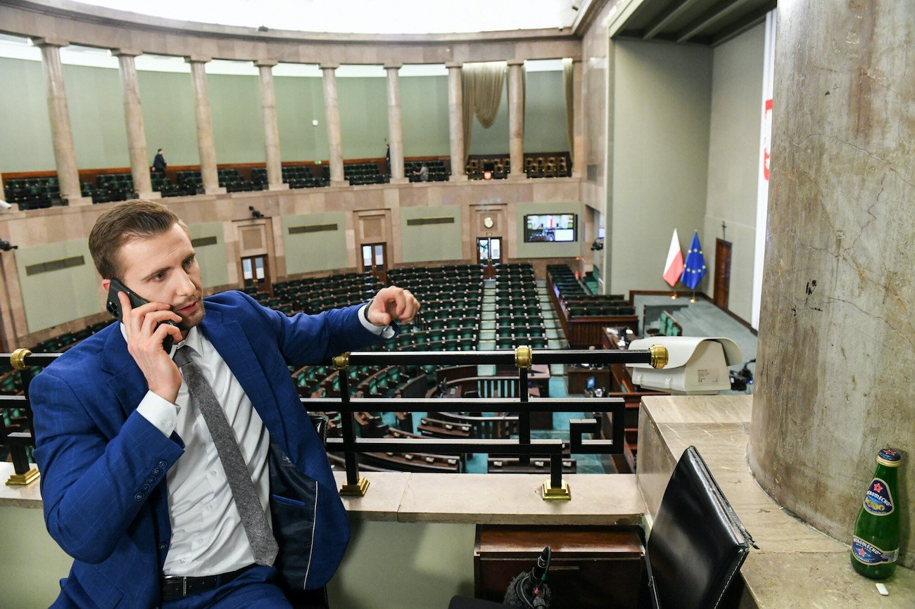 Miłosz Kłeczek. Pracownik TVP zajmujący się Sejmem i Senatem.