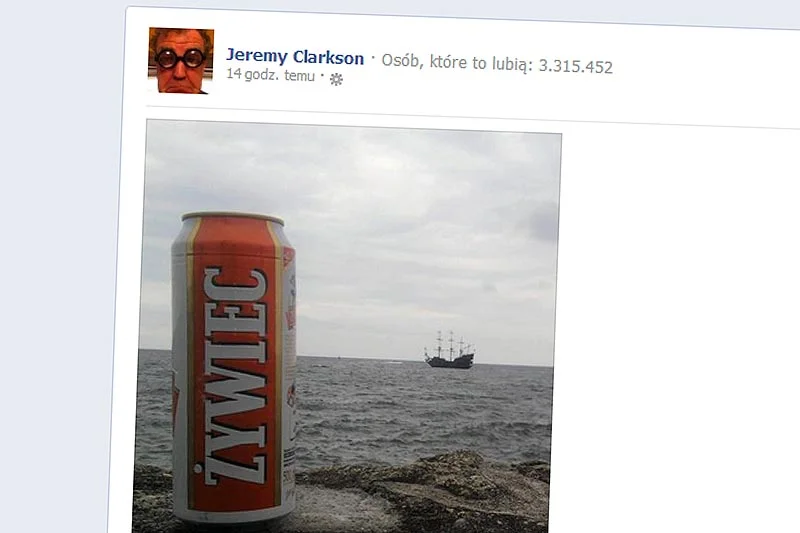 Jeremy Clarkson reklamuje polskie piwo "Żywiec". Po najnowszym wpisie na jego Facebooku wielu jest przekonanych, że gwiazdor  "Top Gear" je uwielbia.