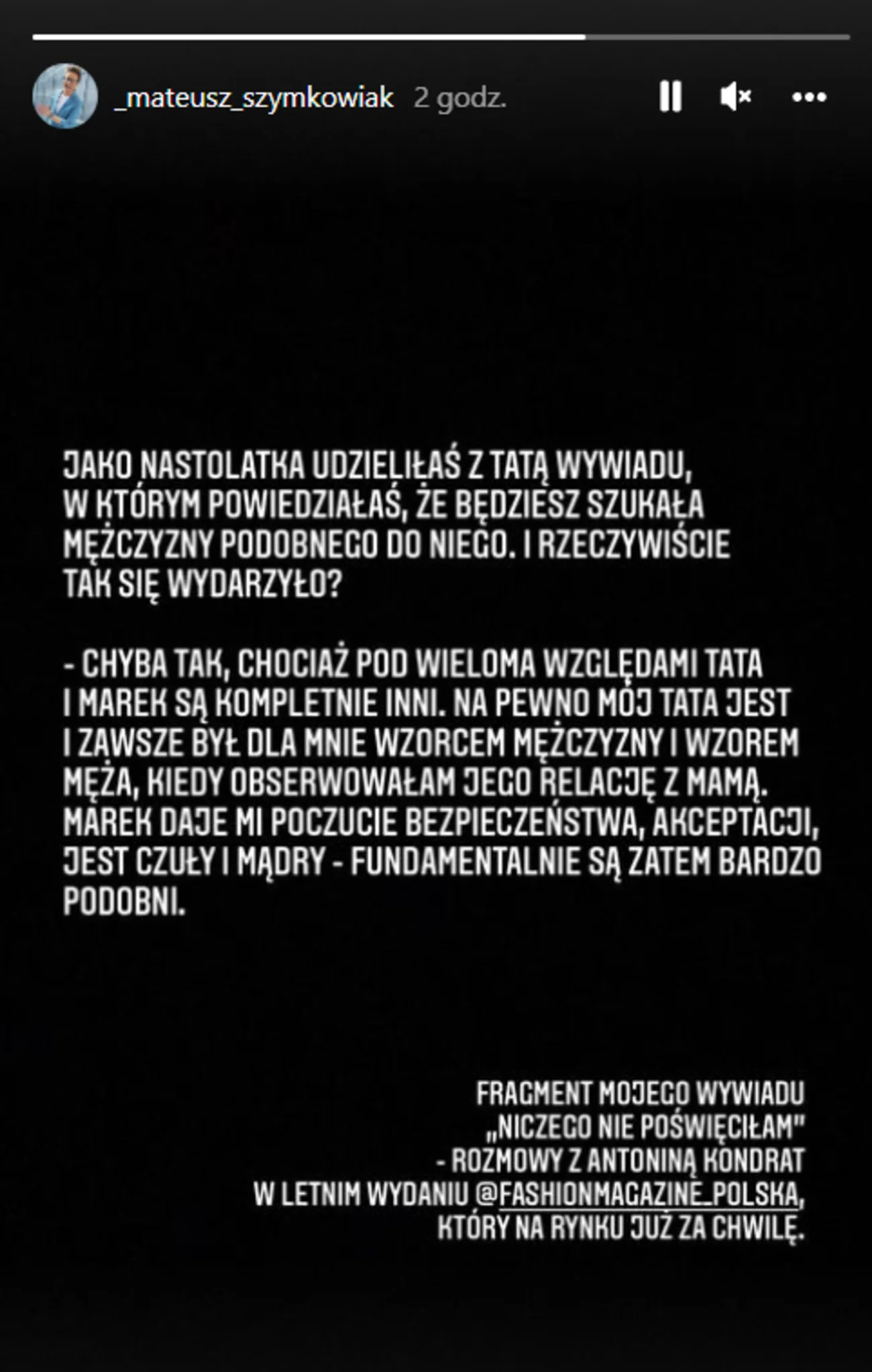 Antonina Turnau pierwszy raz szczerze o mężu w "Fashion Magazine"