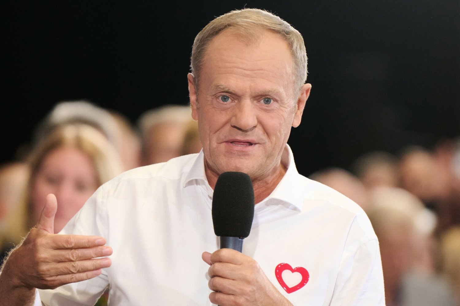 Tusk w Przemyślu. Zakpił z decyzji Kaczyńskiego ws. debaty wyborczej.