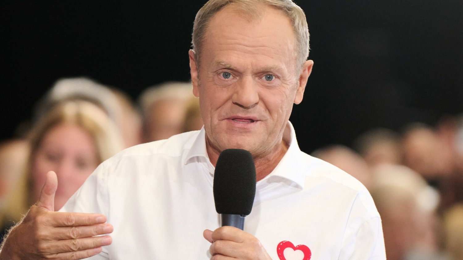 Tusk w Przemyślu. Zakpił z decyzji Kaczyńskiego ws. debaty wyborczej.