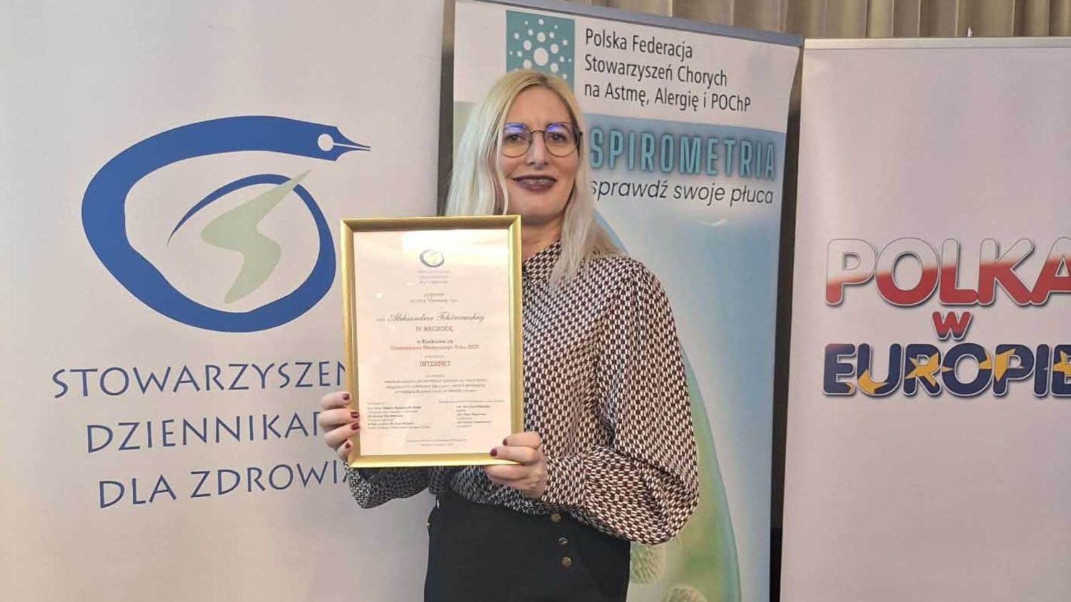 Aleksandra Tchórzewska z naTemat z nagrodą w konkursie "Dziennikarz Medyczny 2025"