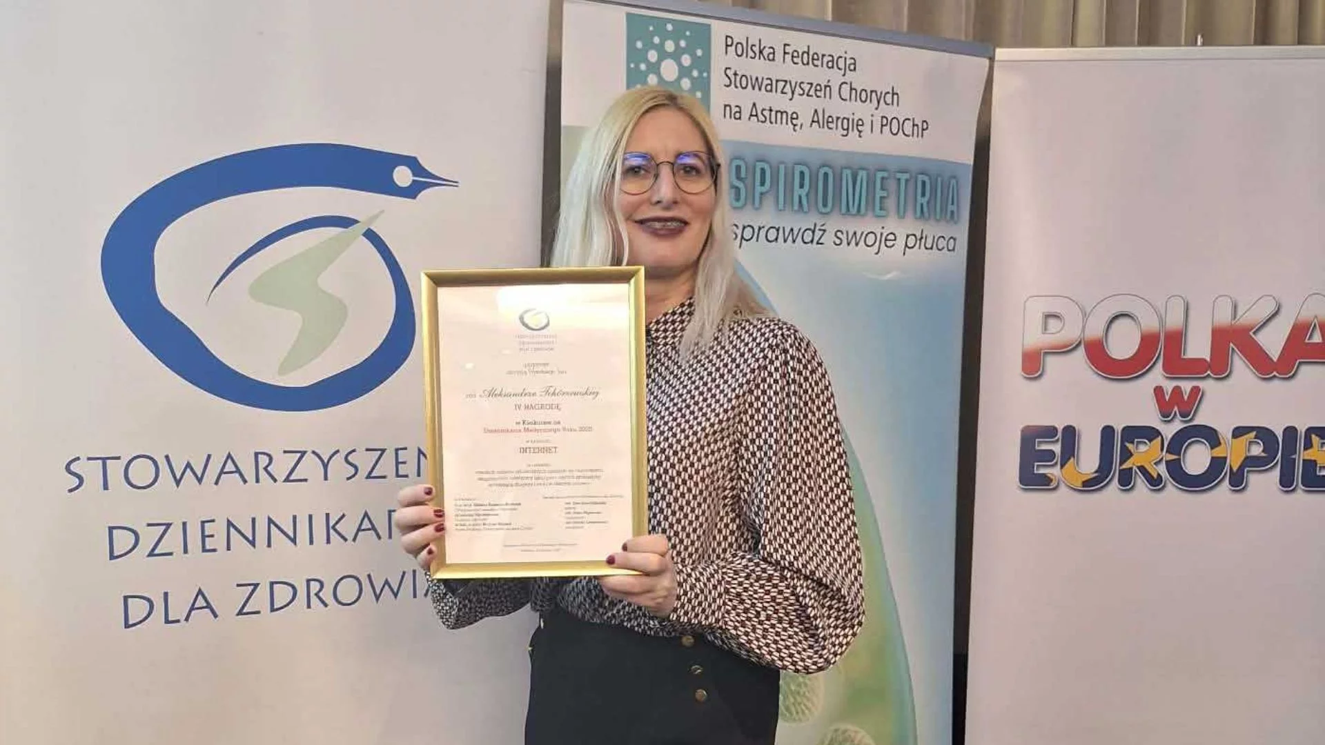 Aleksandra Tchórzewska z naTemat z nagrodą w konkursie "Dziennikarz Medyczny 2025"