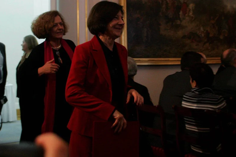 Warszawa 2009 rok. Konferencja "Chcemy wygrać z rakiem". Ewa Junczyk-Ziomecka i Maria Kaczyńska.