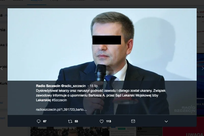 Radio Szczecin o decyzji Sądu Lekarskiego ws. Bartosza Arłukowicza.