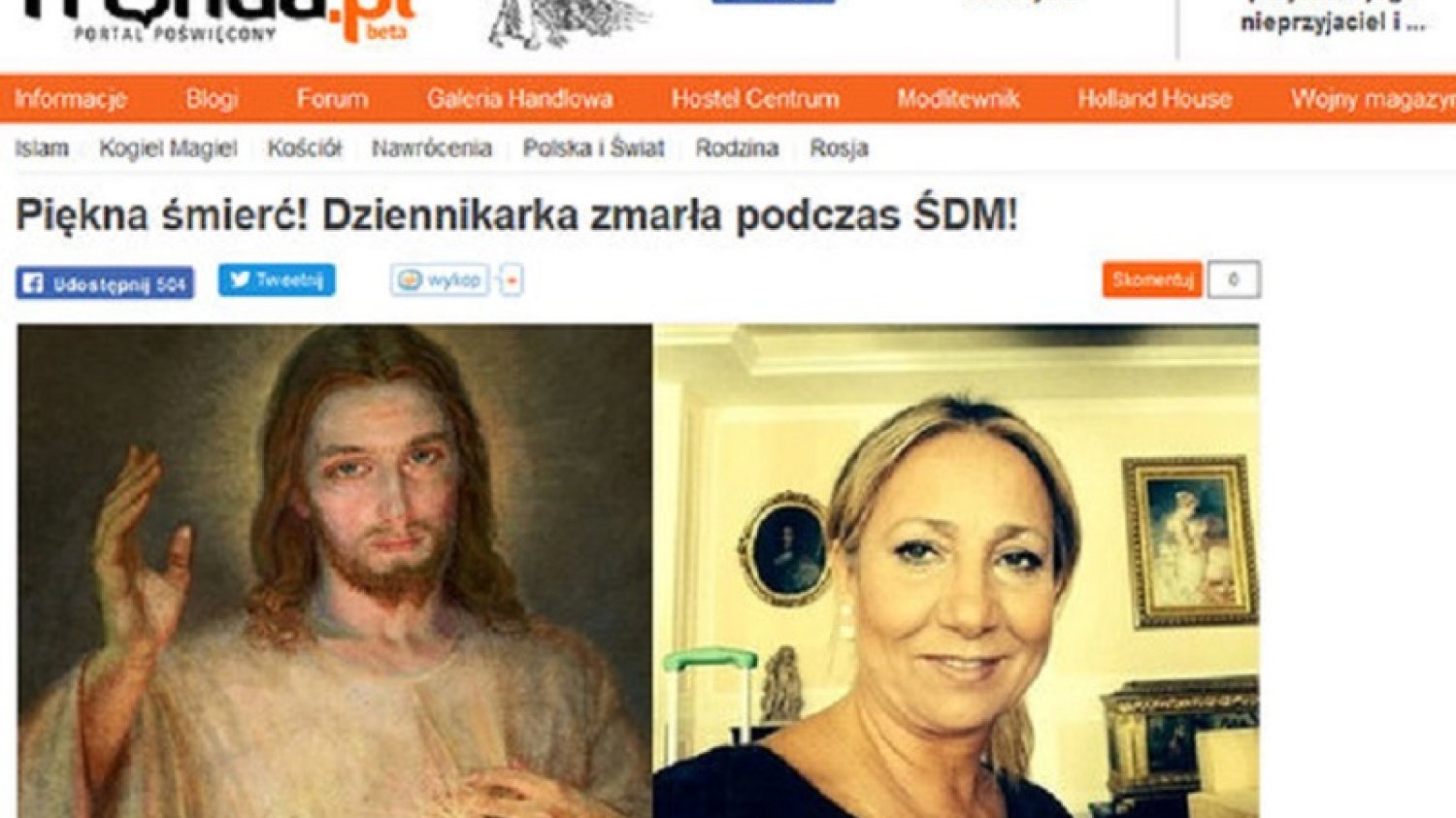 Fronda coraz dalej od planety Ziemia. Na ŚDM zmarła dziennikarka, a oni w siódmym niebie: "Piękna śmierć!"