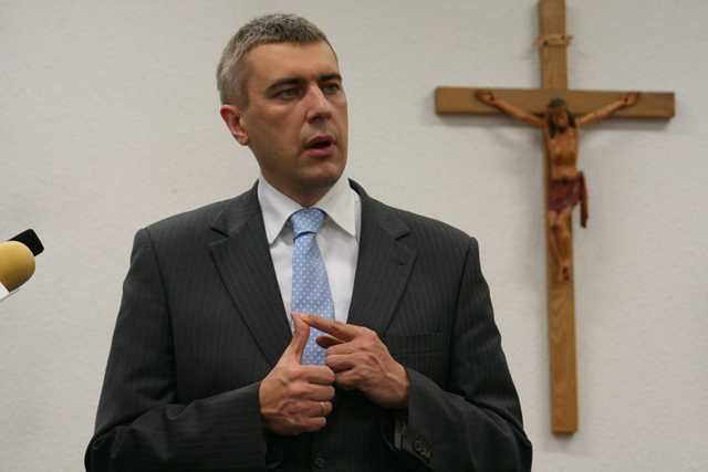 Roman Giertych w 2007 roku wspierający Krzysztofa Bosaka w kampanii wyborczej