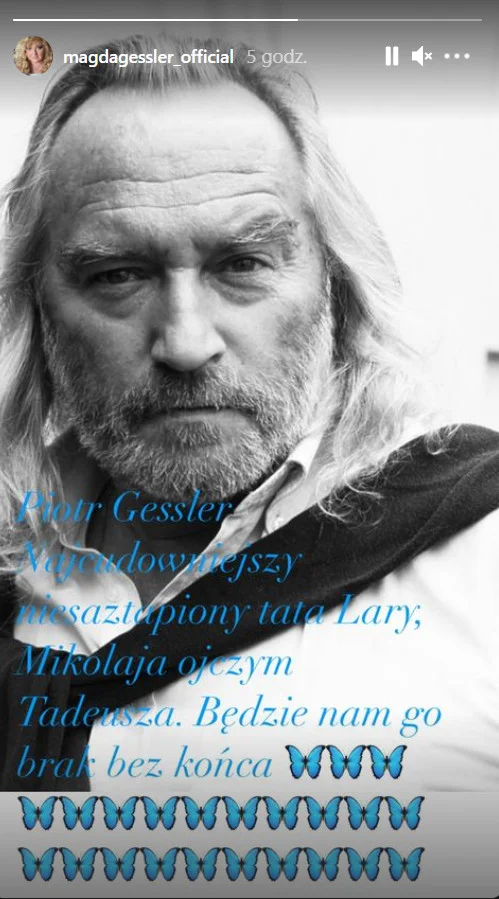 Magda Gessler żegna Piotra Gesslera.